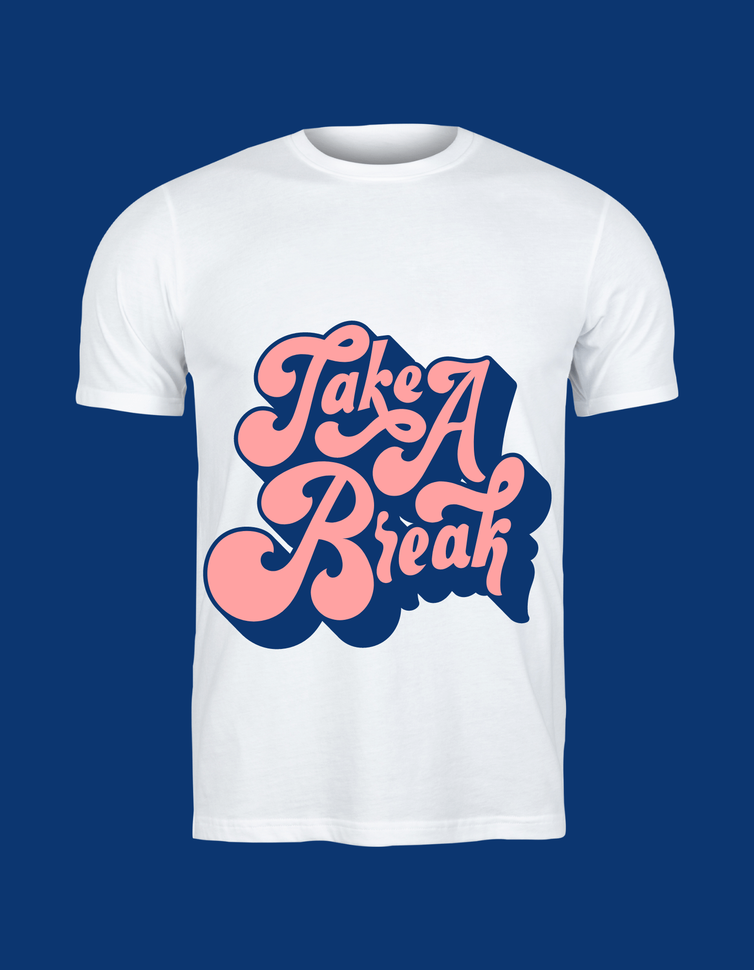 Pink Blue Simple Typography T-shirt